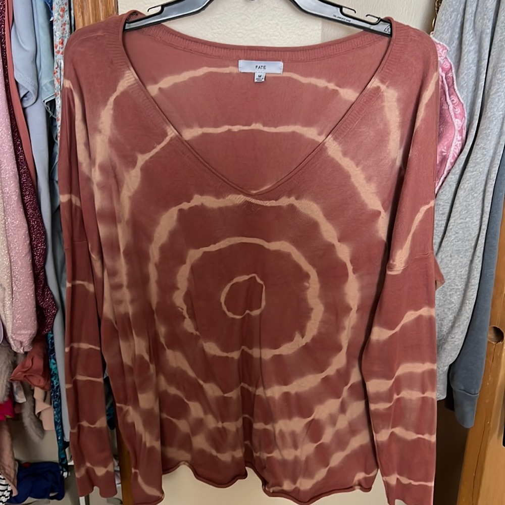 Beautiful tie dye light knit sweater; size medium; perfect condition